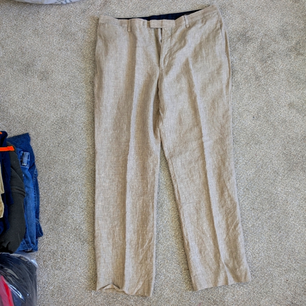 Banana Republic Linen Khaki Slacks Size 34x32